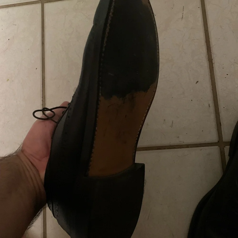 Stewart McGuire Black Leather Men's Dress Shoes - Picture 7 of 12